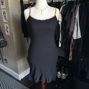 Betsey Johnson Black Mini Dress with Pink Accents